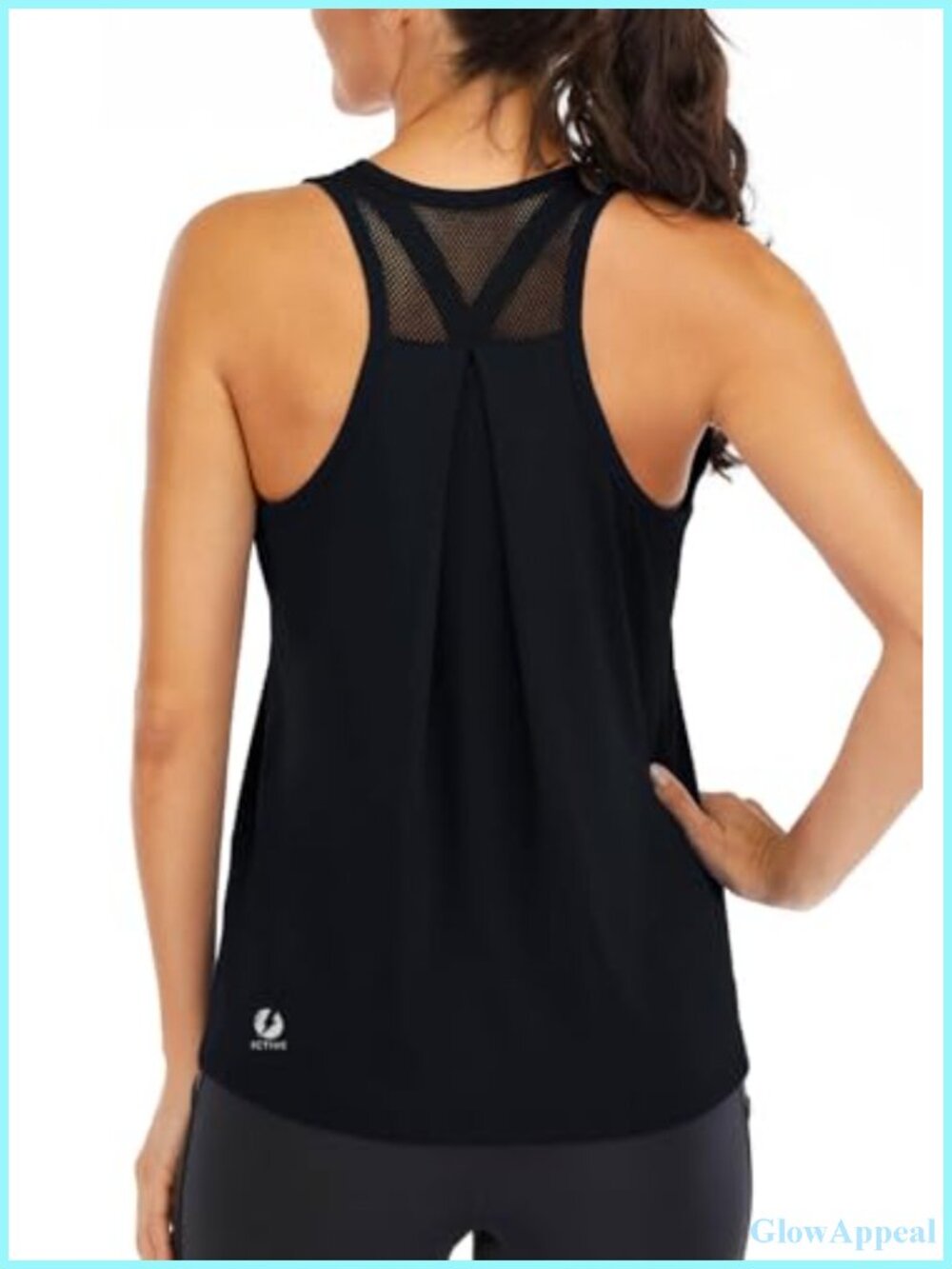 Loose Fit Racerback Mesh Backless Muscle Tank Workout Top